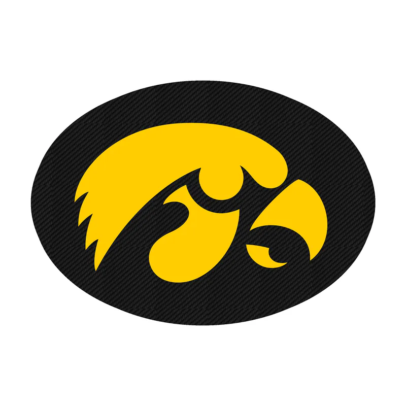 Iowa Hawkeyes - Yellow Hawk Head - Image 1 - Carbon Fiber Vinyl Decal - Custom Size