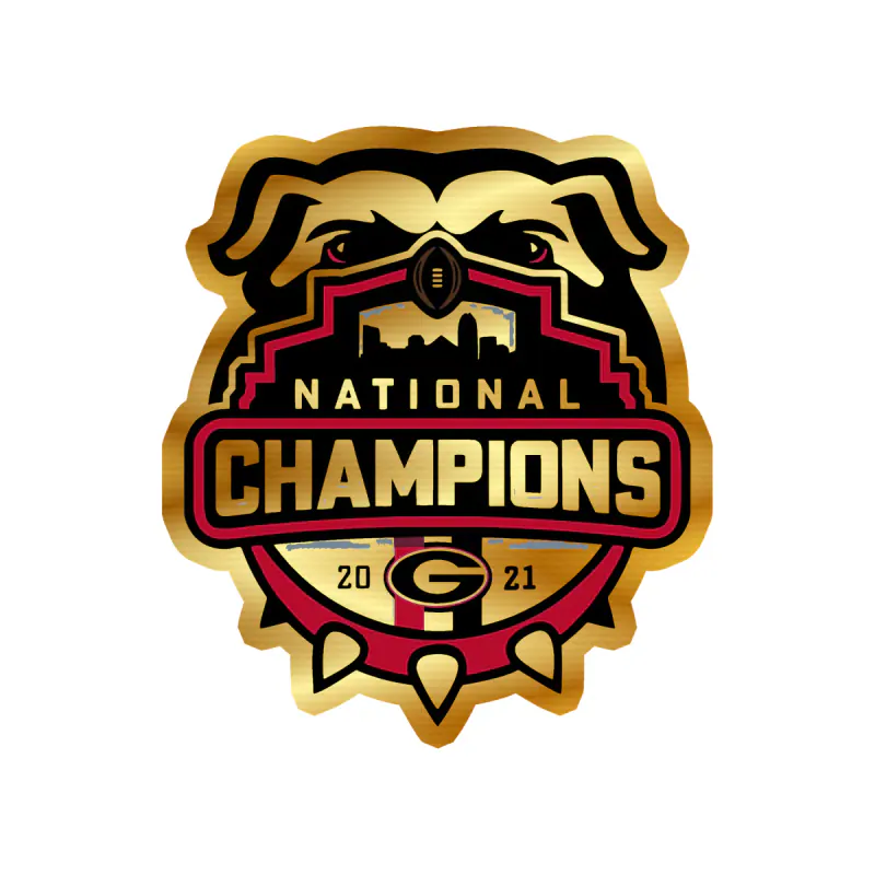 Georgia Bulldogs - Image 2 - Gold Chrome Vinyl Decal - Custom Size
