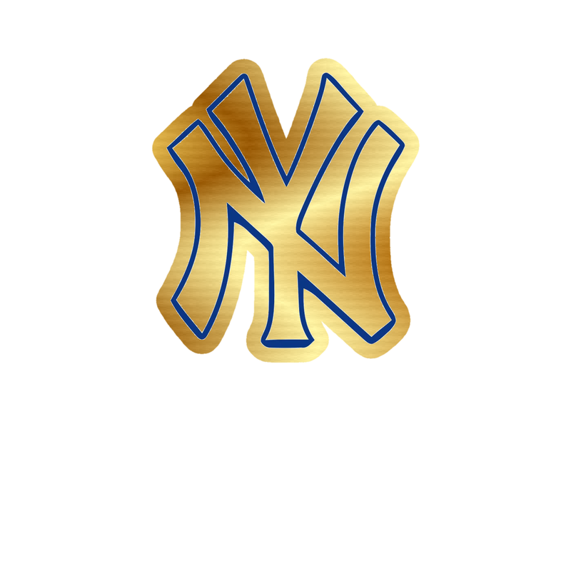 New York Yankees - White NY - Gold Chrome Vinyl Sticker - Custom Size