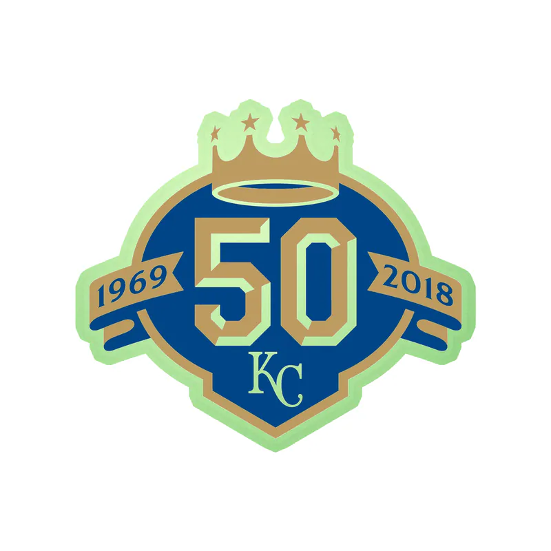 Kansas City Royals - 50th - Glow in the Dark Vinyl Sticker - Custom Size