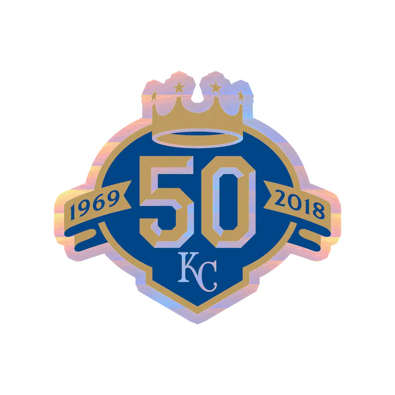 Kansas City Royals - 50th - Holographic Vinyl Sticker - Custom Size