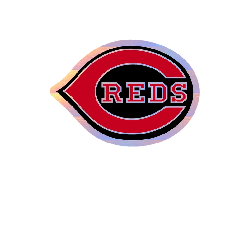 Cincinnati Reds - Red C with Reds - Holographic Vinyl Sticker - Custom Size