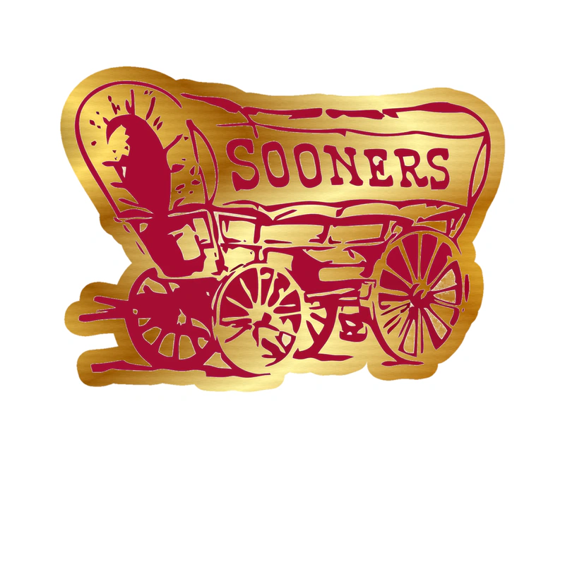 Oklahoma Sooners - Image 2 - Gold Chrome Vinyl Decal - Custom Size