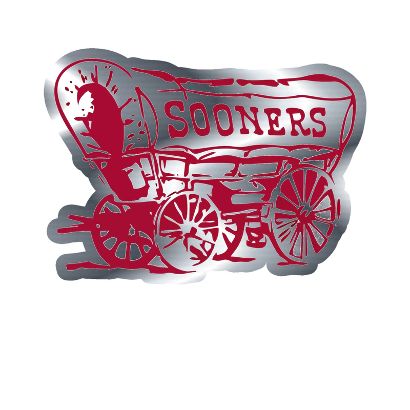 Oklahoma Sooners - Image 2 - Silver Chrome Vinyl Decal - Custom Size