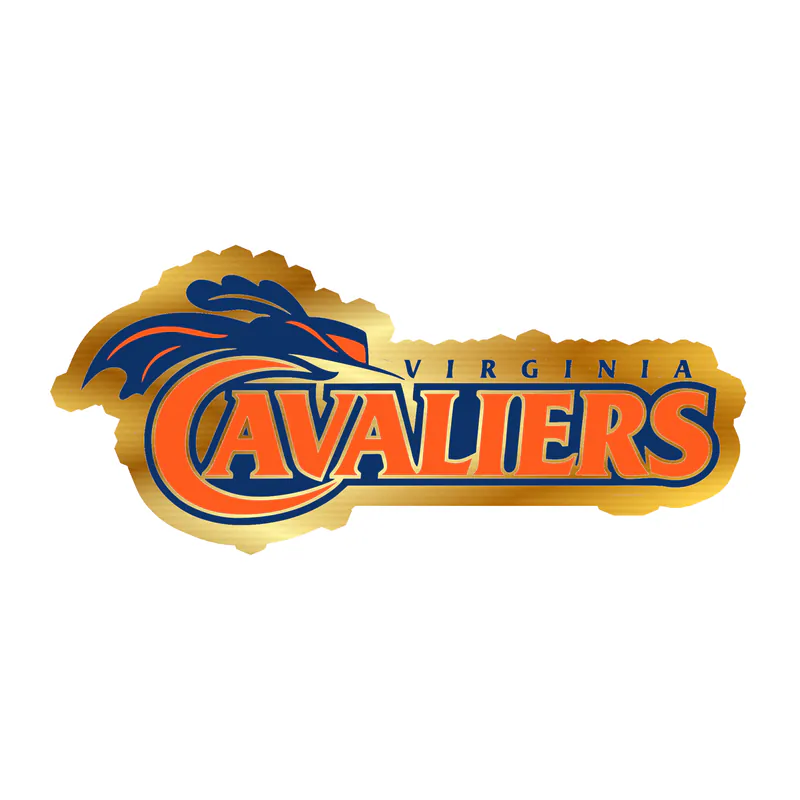 Virginia Cavaliers - Image 1 - Gold Chrome Vinyl Decal - Custom Size