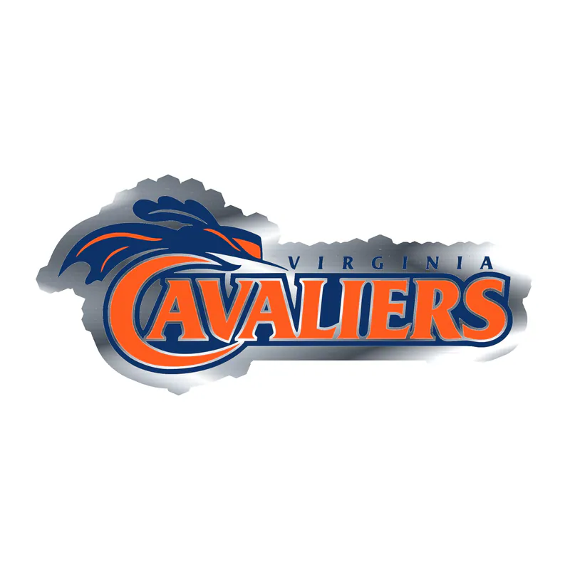 Virginia Cavaliers - Image 1 - Silver Chrome Vinyl Decal - Custom Size