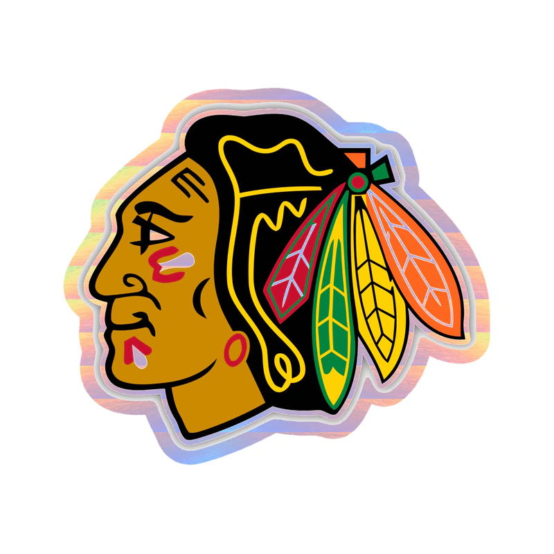 Chicago Blackhawks - Head - Holographic Vinyl Sticker - Custom Size