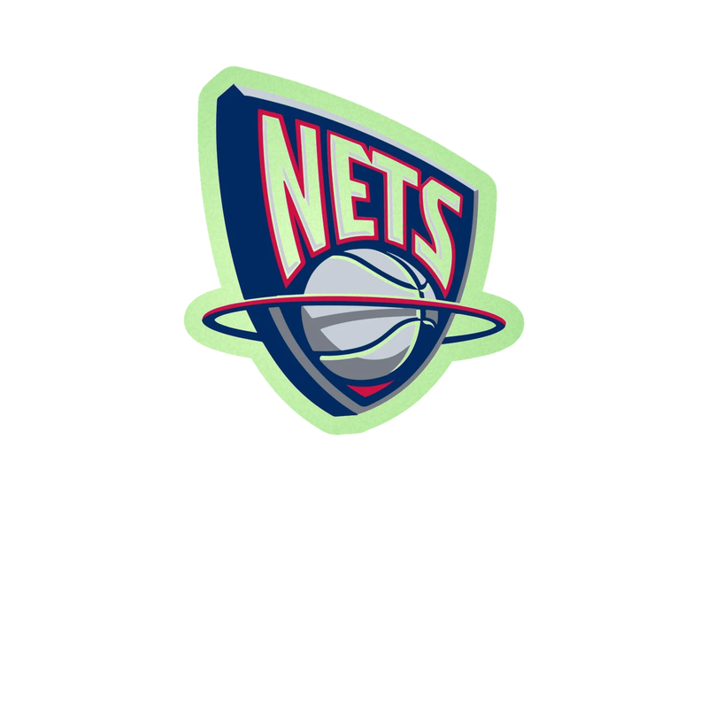 Brooklyn Nets - Basketball Hoop With Nets - Image 1 - Glow in the Dark Vinyl Sticker - Custom Size