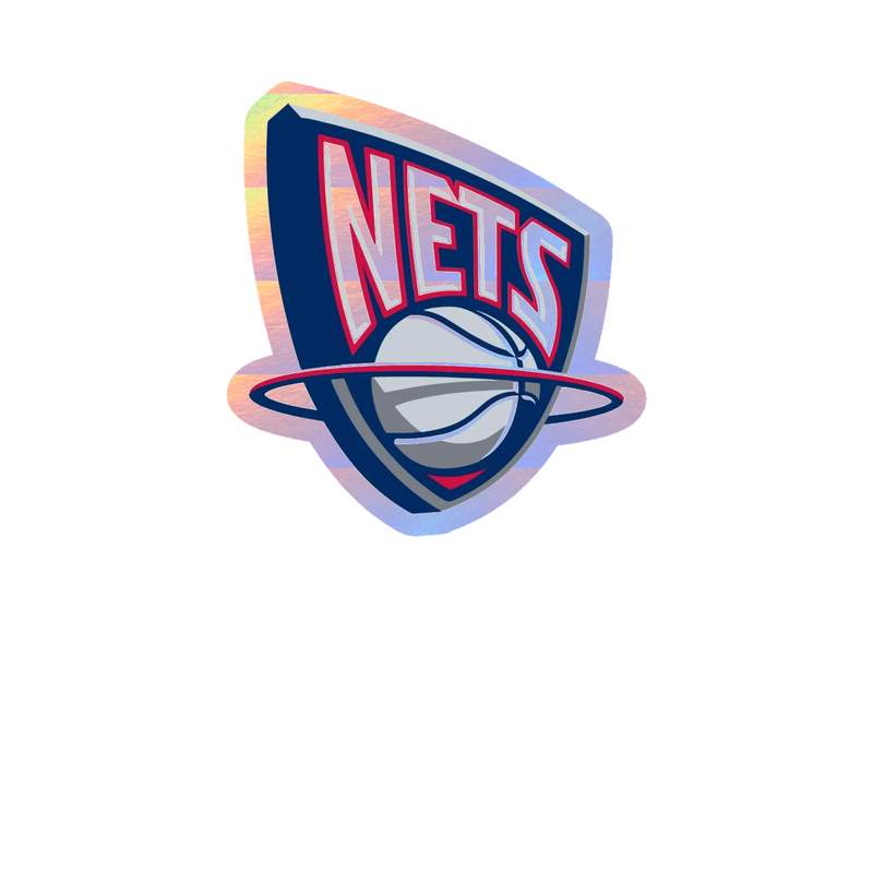 Brooklyn Nets - Basketball Hoop With Nets - Image 1 - Holographic Vinyl Sticker - Custom Size