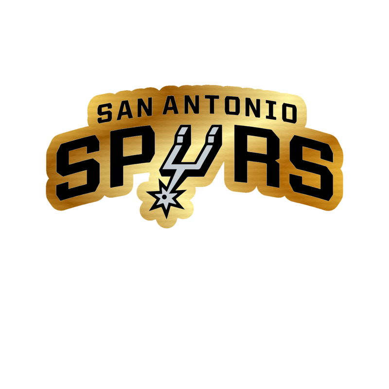 San Antonio Spurs - Image 10 - Gold Chrome Vinyl Sticker - Custom Size