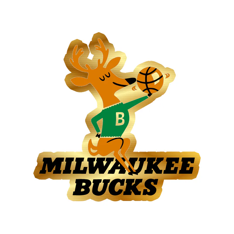 Milwaukee Bucks - Image 1 - Gold Chrome Vinyl Sticker - Custom Size