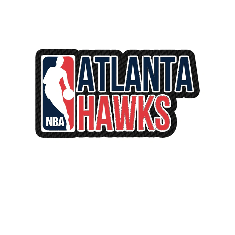 Atlanta Hawks - NBA With Name - Carbon Fiber Vinyl Sticker - Custom Size