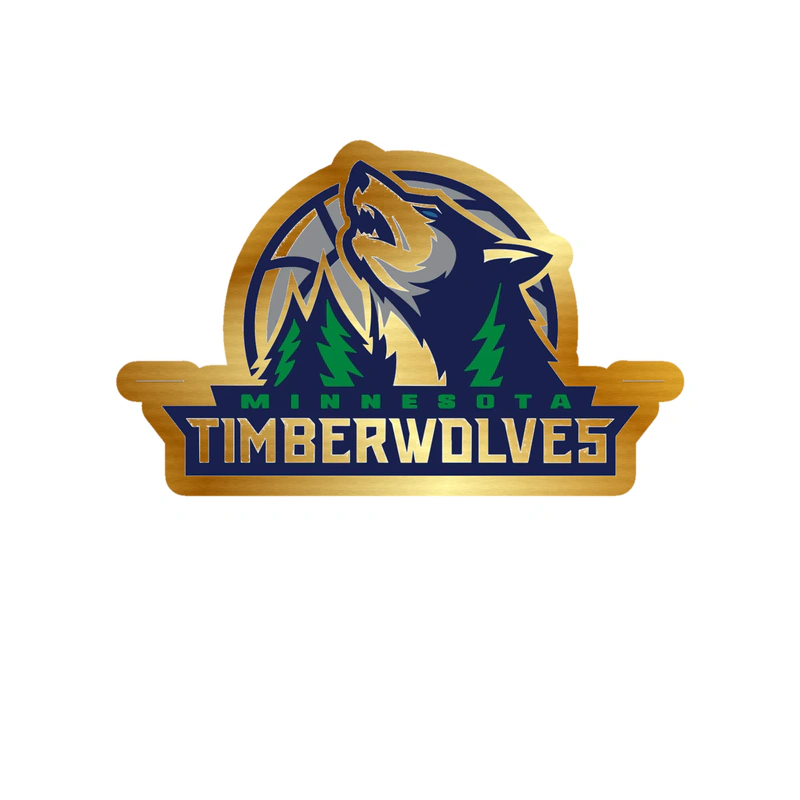 Minnesota Timberwolves - Image 4 - Gold Chrome Vinyl Sticker - Custom Size