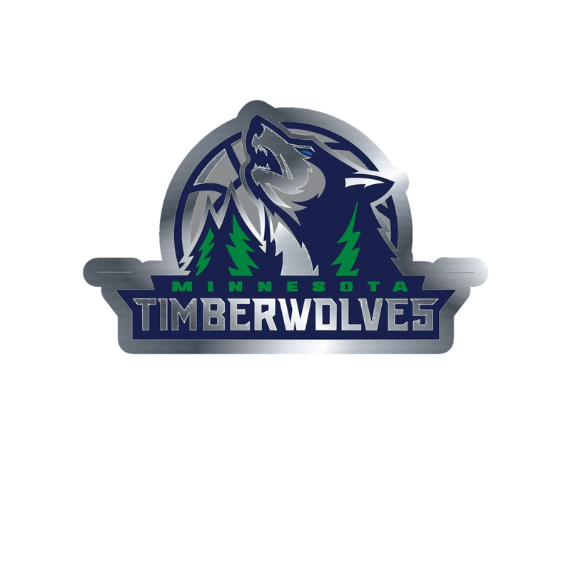 Minnesota Timberwolves - Image 4 - Silver Chrome Vinyl Sticker - Custom Size