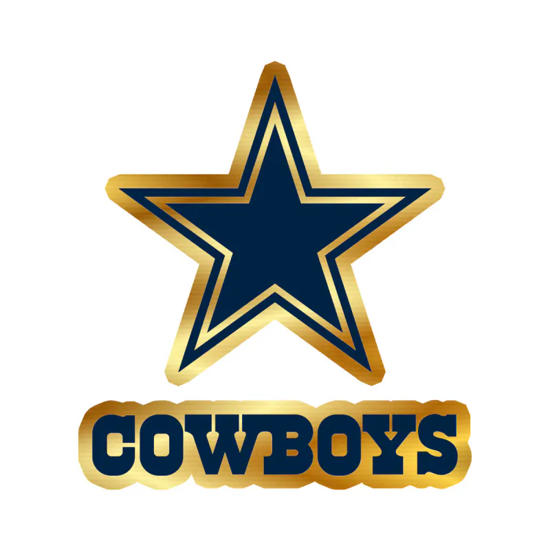 Dallas Cowboys - Star - Image 1 - Gold Chrome Vinyl Sticker - Custom Size