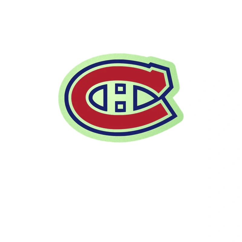Montreal Canadiens - C With H - Glow in the Dark Vinyl Sticker - Custom Size