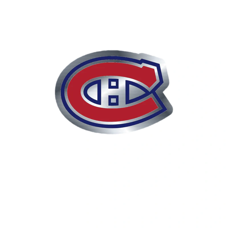 Montreal Canadiens - C With H - Silver Chrome Vinyl Sticker - Custom Size