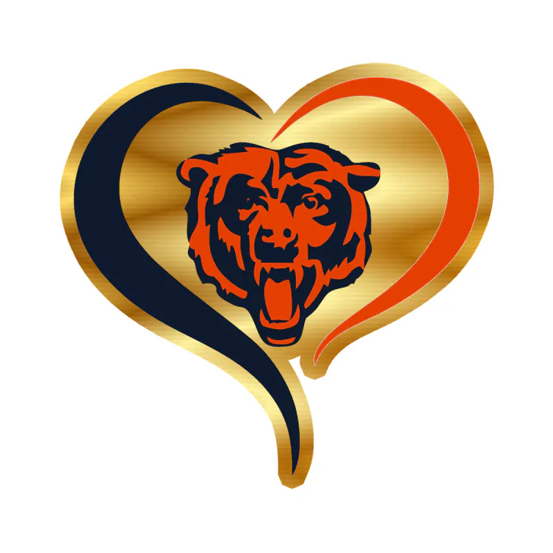 Chicago Bears - Bear Head - Image 15 - Gold Chrome Vinyl Sticker - Custom Size