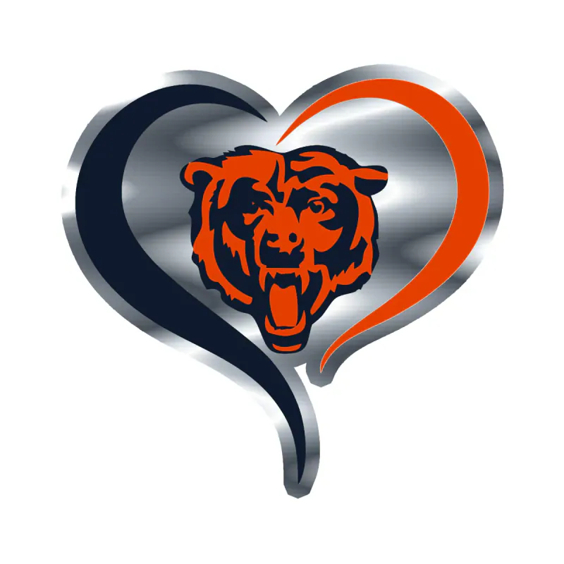 Chicago Bears - Bear Head - Image 15 - Silver Chrome Vinyl Sticker - Custom Size