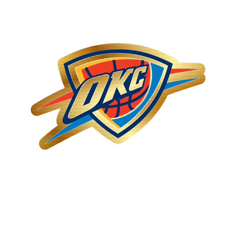 Oklahoma City Thunder - Image 10 - Gold Chrome Vinyl Sticker - Custom Size