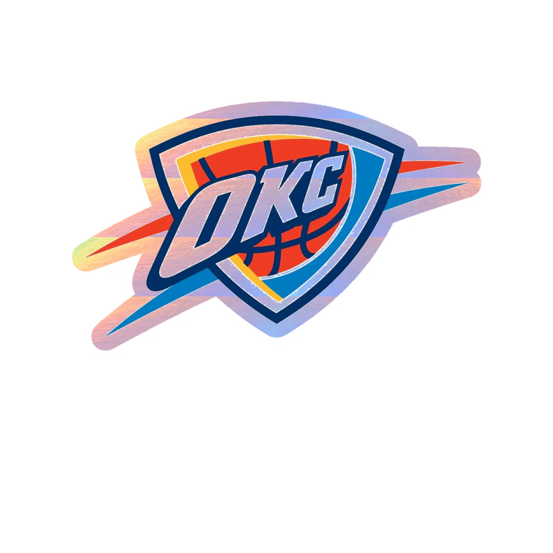 Oklahoma City Thunder - Image 10 - Holographic Vinyl Sticker - Custom Size