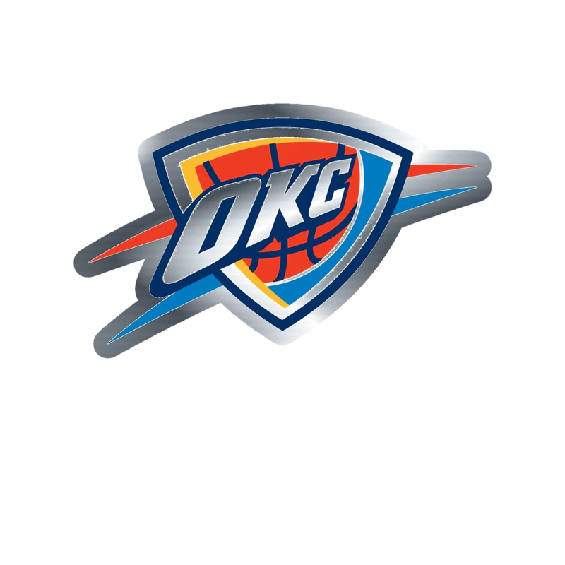 Oklahoma City Thunder - Image 10 - Silver Chrome Vinyl Sticker - Custom Size