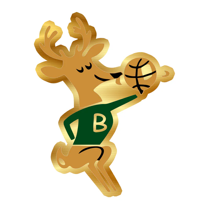 Milwaukee Bucks Deer Gold Chrome Vinyl Sticker - Custom Size