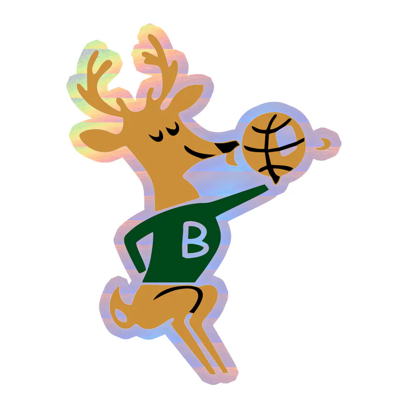 Milwaukee Bucks Deer Holographic Vinyl Sticker - Custom Size