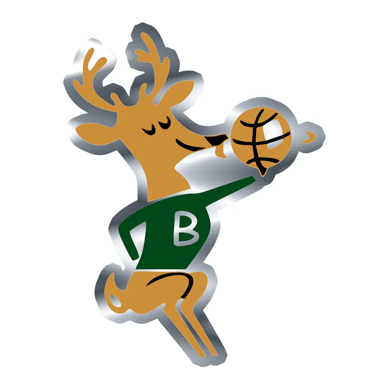 Milwaukee Bucks Deer Silver Chrome Vinyl Sticker - Custom Size