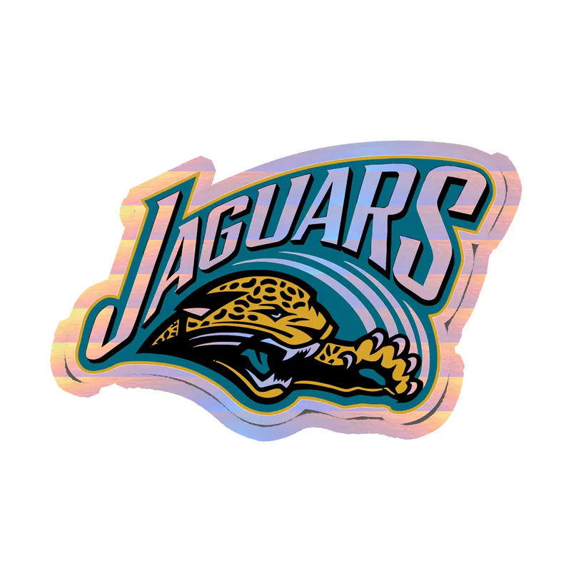 Jacksonville Jaguars Holographic Vinyl Sticker - Custom Size