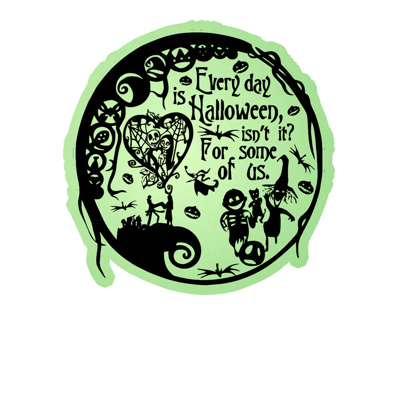 Nightmare Before Christmas Glow in the Dark Vinyl Sticker - Custom Size