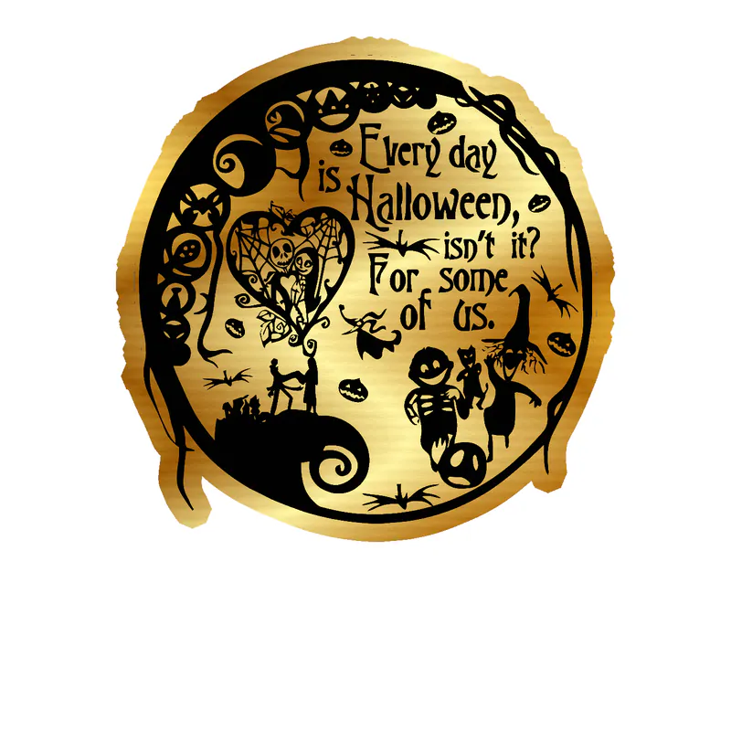 Nightmare Before Christmas Gold Chrome Vinyl Sticker - Custom Size