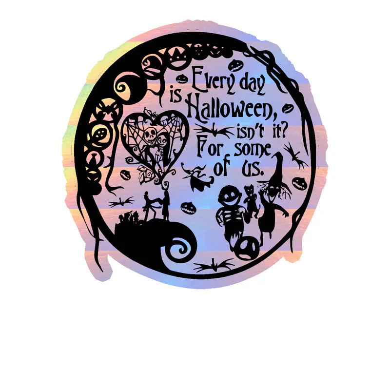 Nightmare Before Christmas Holographic Vinyl Sticker - Custom Size