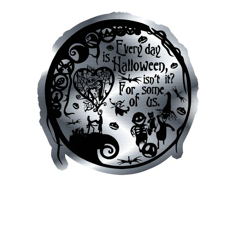 Nightmare Before Christmas Silver Chrome Vinyl Sticker - Custom Size