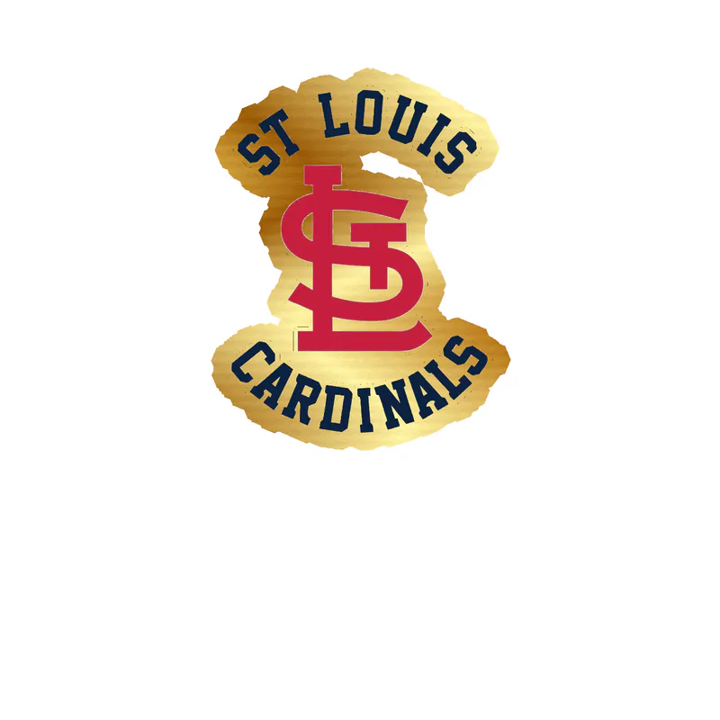 St. Louis Cardinals - STL With Name - Gold Chrome Vinyl Sticker - Custom Size
