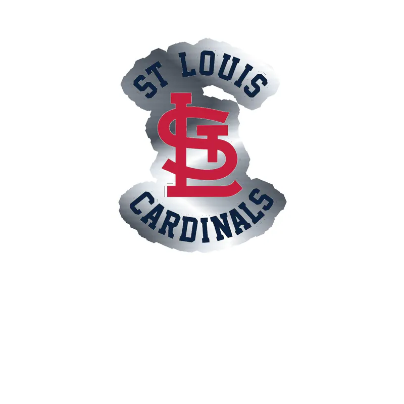 St. Louis Cardinals - STL With Name - Silver Chrome Vinyl Sticker - Custom Size