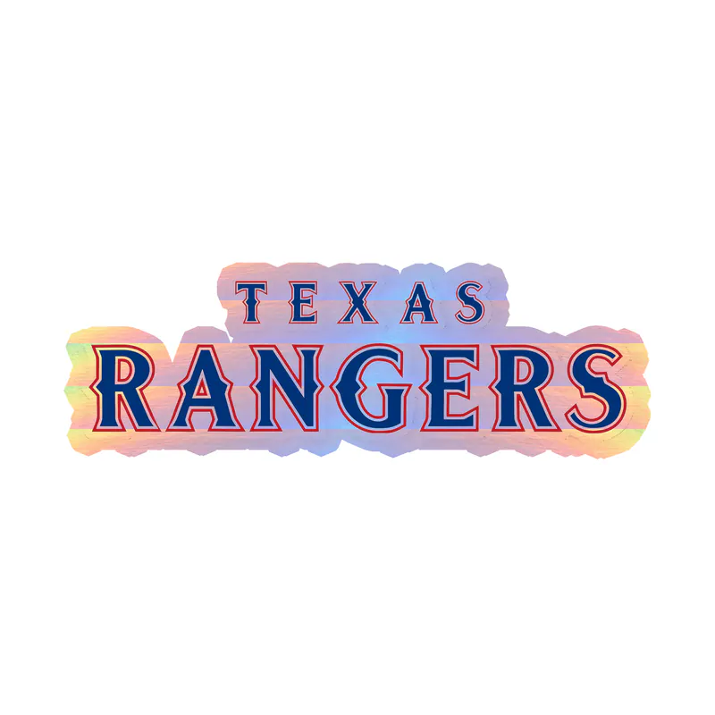 Texas Rangers - Outlined Name - Holographic Vinyl Sticker - Custom Size