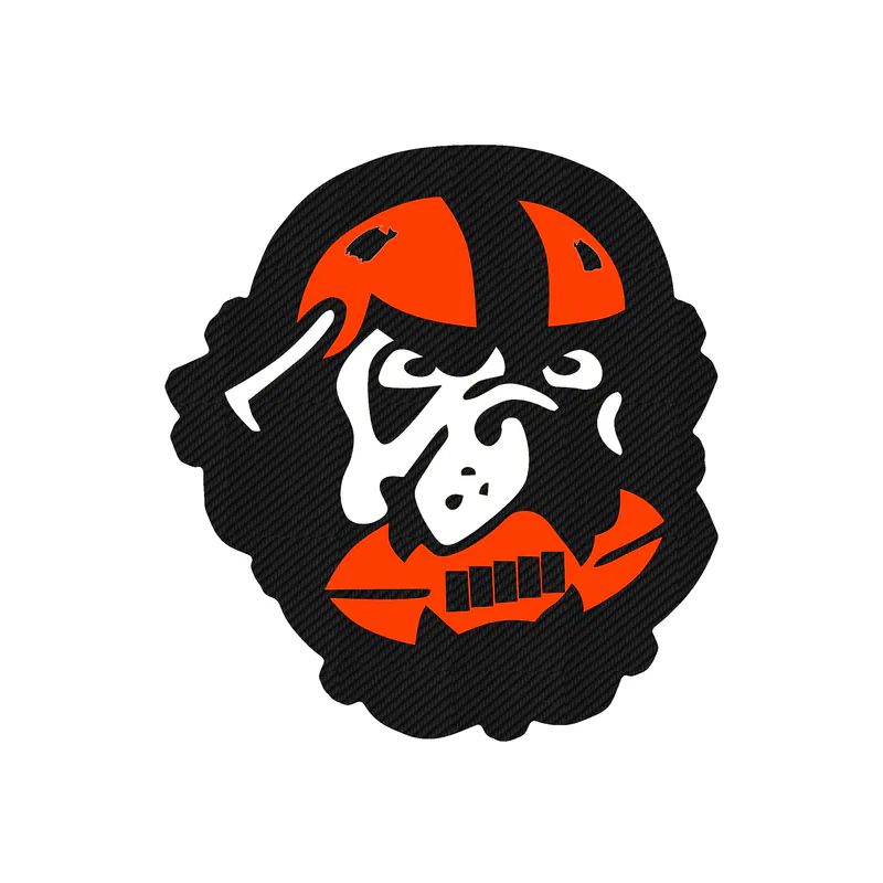 Cleveland Browns - Dog with Football - Carbon Fiber Vinyl Sticker - Custom Size