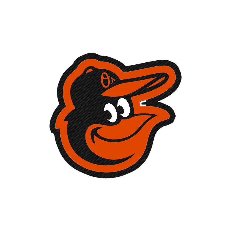 Baltimore Orioles - Bird Cartoon Head - Carbon Fiber Vinyl Sticker - Custom Size