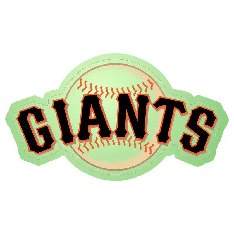 San Francisco Giants - Giants With Baseball - Glow in the Dark Vinyl Sticker - Custom Size