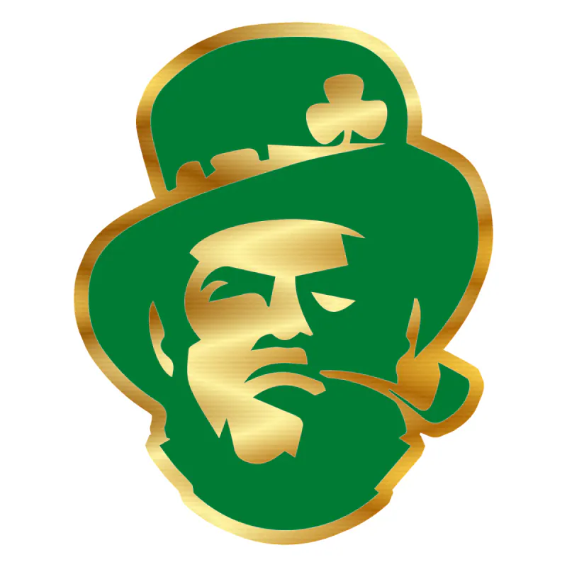 Boston Celtics - Leprechaun - Gold Chrome Vinyl Sticker - Custom Size