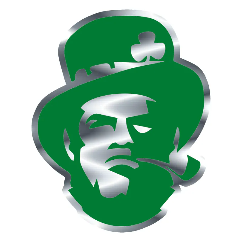 Boston Celtics - Leprechaun - Silver Chrome Vinyl Sticker - Custom Size