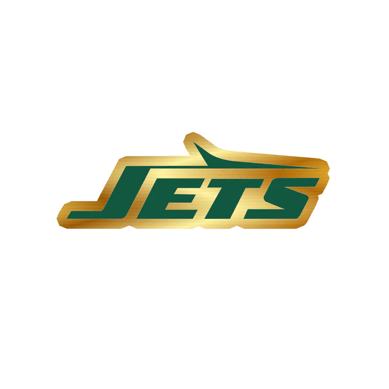 New York Jets - Green Jets - Gold Chrome Vinyl Sticker - Custom Size