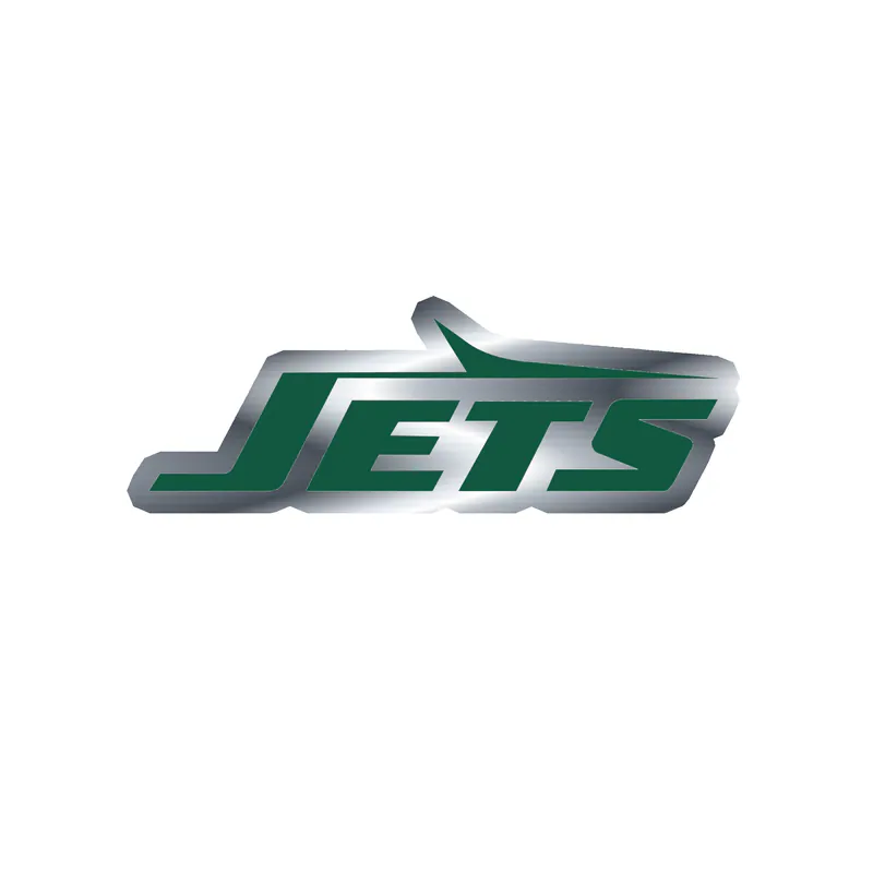 New York Jets - Green Jets - Silver Chrome Vinyl Sticker - Custom Size