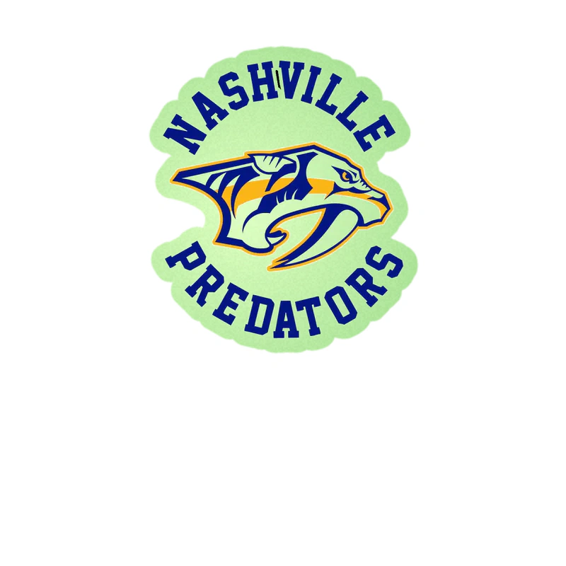 Nashville Predators - Tiger With Name - Glow in the Dark Vinyl Sticker - Custom Size