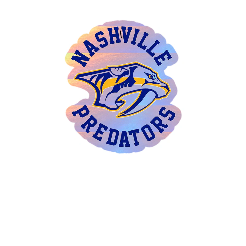 Nashville Predators - Tiger With Name - Holographic Vinyl Sticker - Custom Size