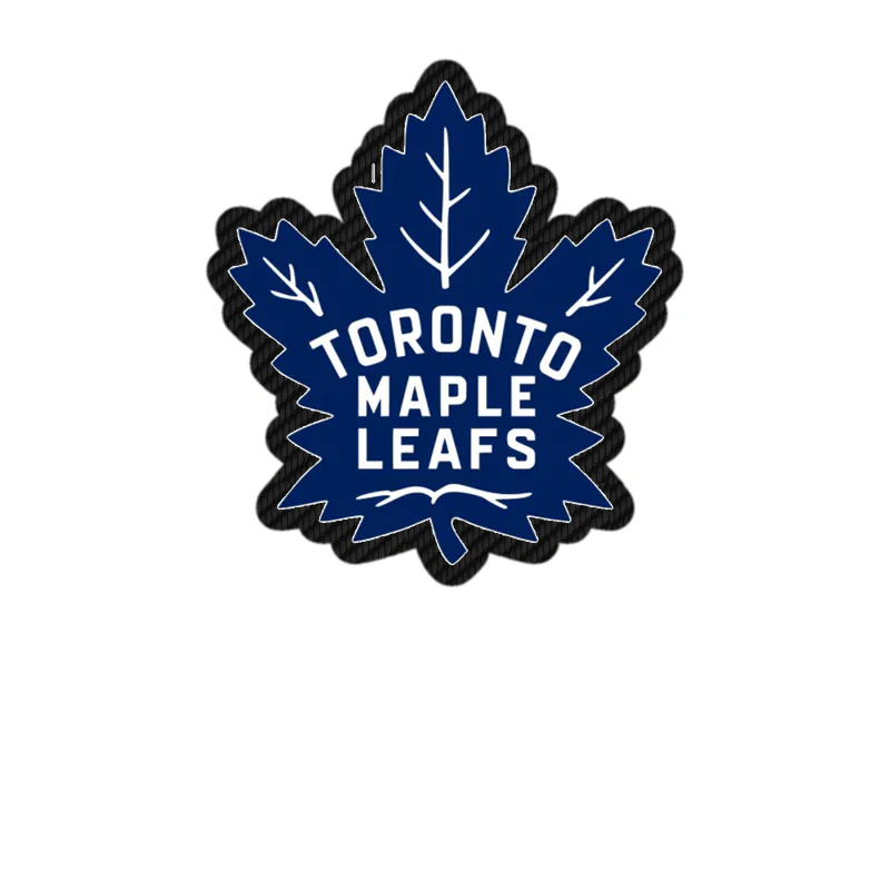 Toronto Maple Leafs - Dark Blue Leaf With Name - Carbon Fiber Vinyl Sticker - Custom Size