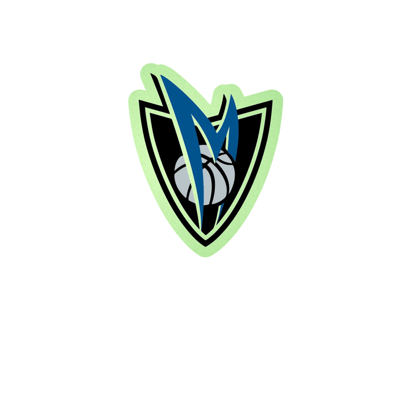 Dallas Mavericks - Shield With M - Glow in the Dark Vinyl Sticker - Custom Size