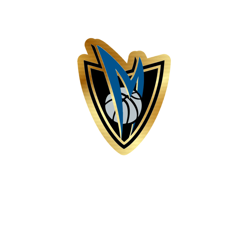 Dallas Mavericks - Shield With M - Gold Chrome Vinyl Sticker - Custom Size