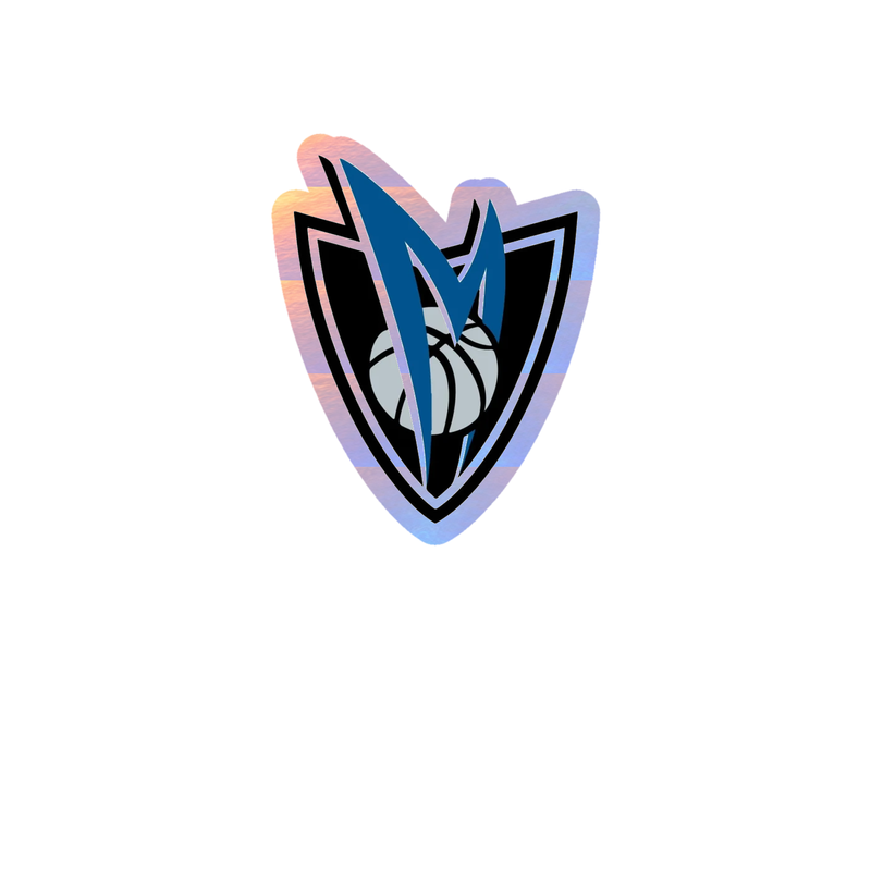 Dallas Mavericks - Shield With M - Holographic Vinyl Sticker - Custom Size